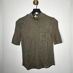 Articles Of Society Turtleneck Fitted Basic Essential Top Size XS in Green